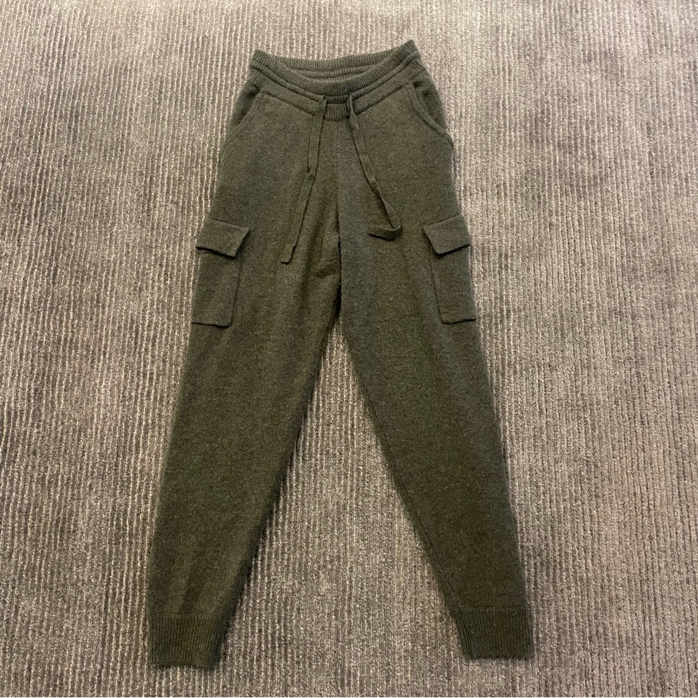 COPY - Green naked cashmere cargo joggers size small